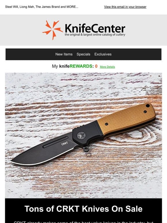 Specials & Warehouse Finds: Huge CRKT Sale， Swiss Army， MKM