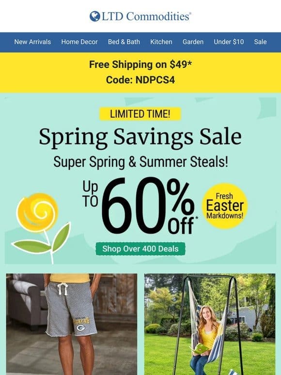 Spring Into Savings! Deals Up to 60% Off!