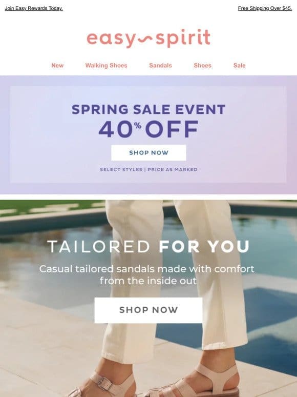 Spring Refresh! | 40% OFF Sneakers， Sandals， Flats