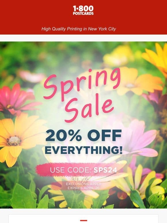 Spring Sale: 20% Off Everything!