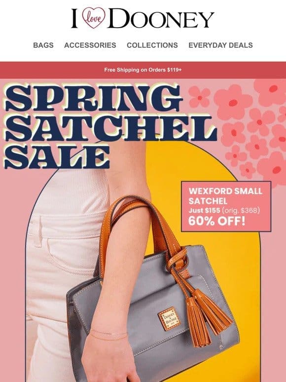 Spring Satchels up to 70% off Right Now!