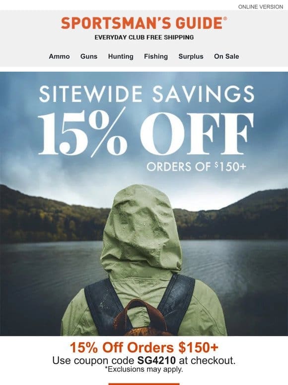Spring Savings: 15% Off Orders $150+