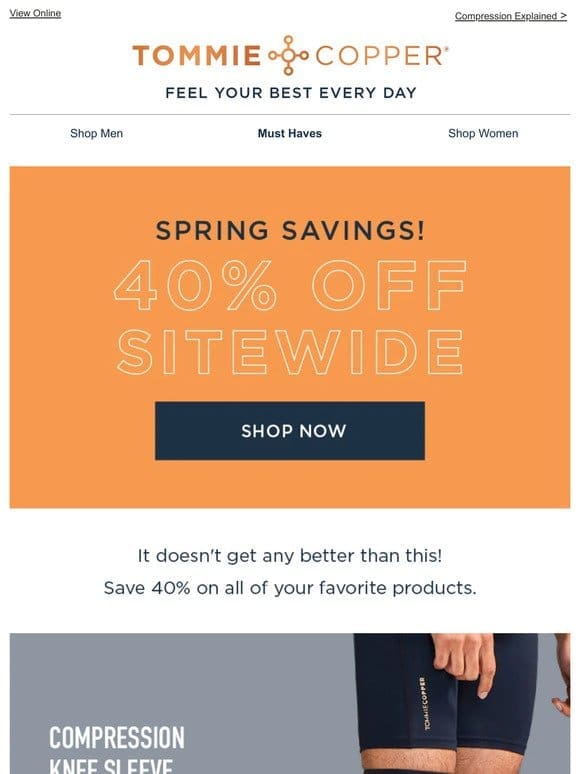 Spring Weekend Sale! 40% OFF Sitewide