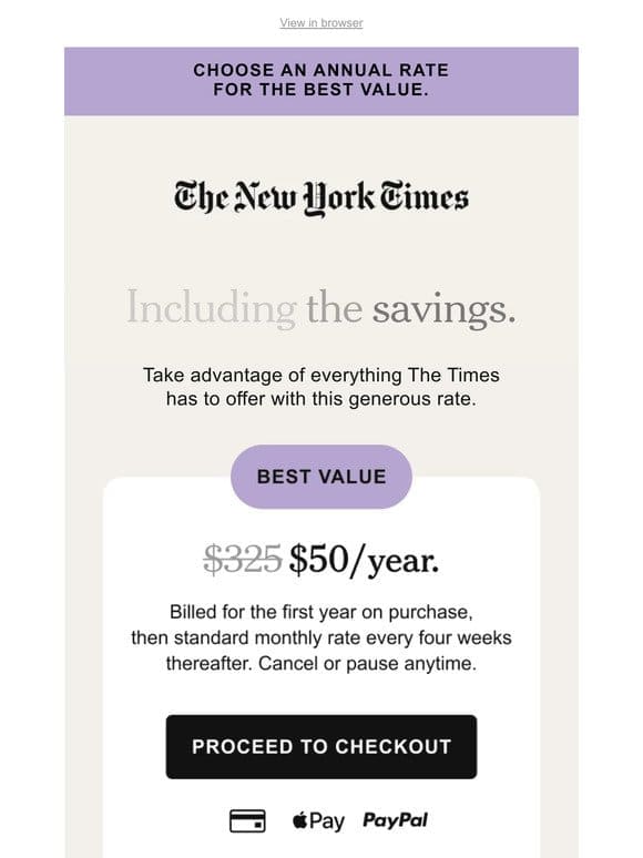 Spring savings have arrived: $50/year.