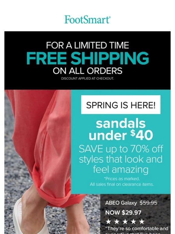 Springtime Sandals Under $40