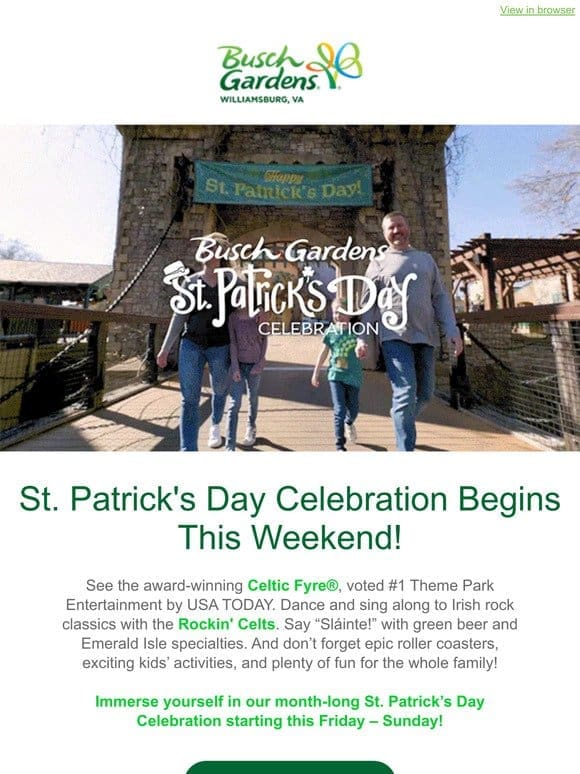 St. Patrick’s Day Celebration Kicks Off Friday
