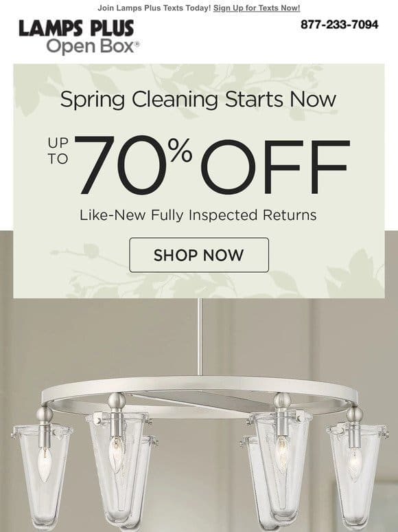 Start Your Spring Refresh! Up to 70% Off