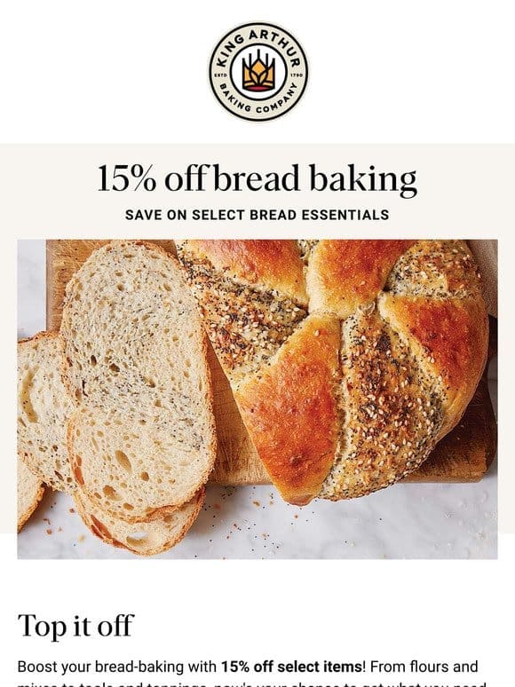 Starting Now: 15% Off Bread Essentials