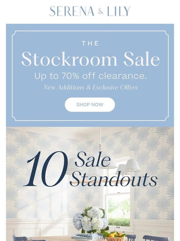 Starts now: Up to 70% off at our Stockroom Sale