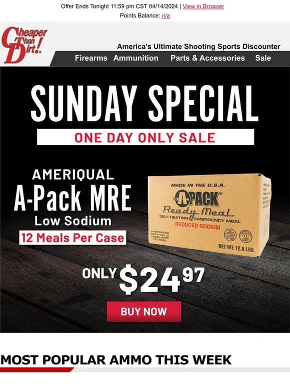 Stay Ready With This MRE Deal – Offer Ends Tonight!