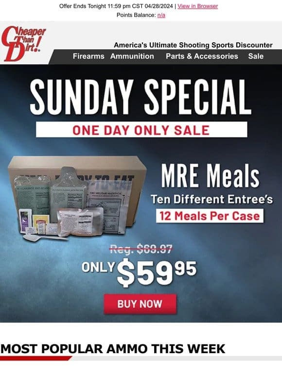 Stay Ready With This MRE Sunday Special Offer