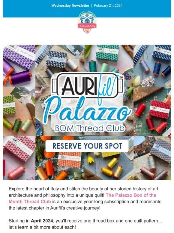 Step back in time with Aurifil’s elegant Palazzo…