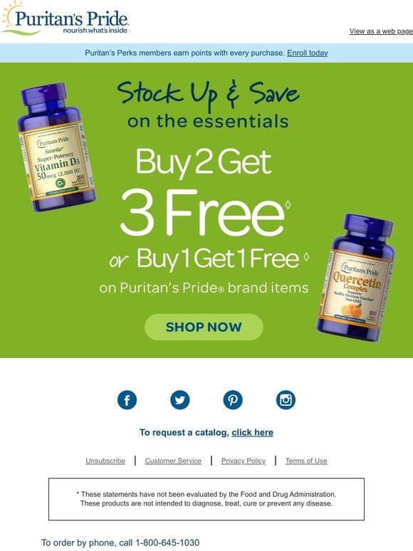 Stock Up And Save – B2G3 Free