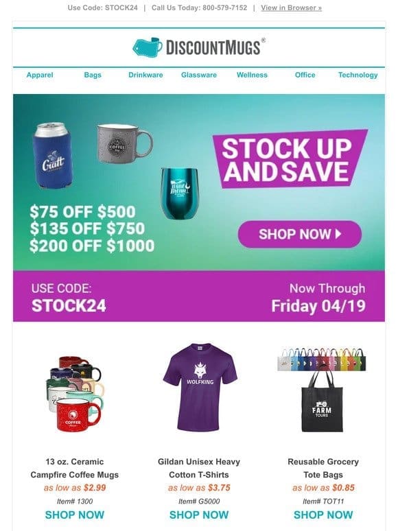 Stock Up & Save Sale: Save Up to $200 Sitewide