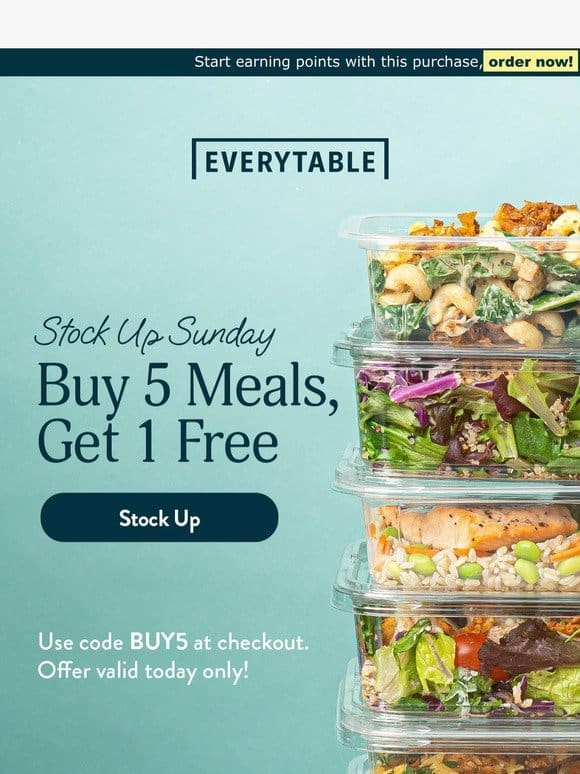 Stock Up Sunday – Buy 5， Get 1 Free