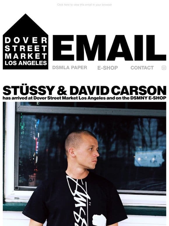 Stüssy & David Carson has arrived at Dover Street Market Los Angeles and on the DSMNY E-SHOP
