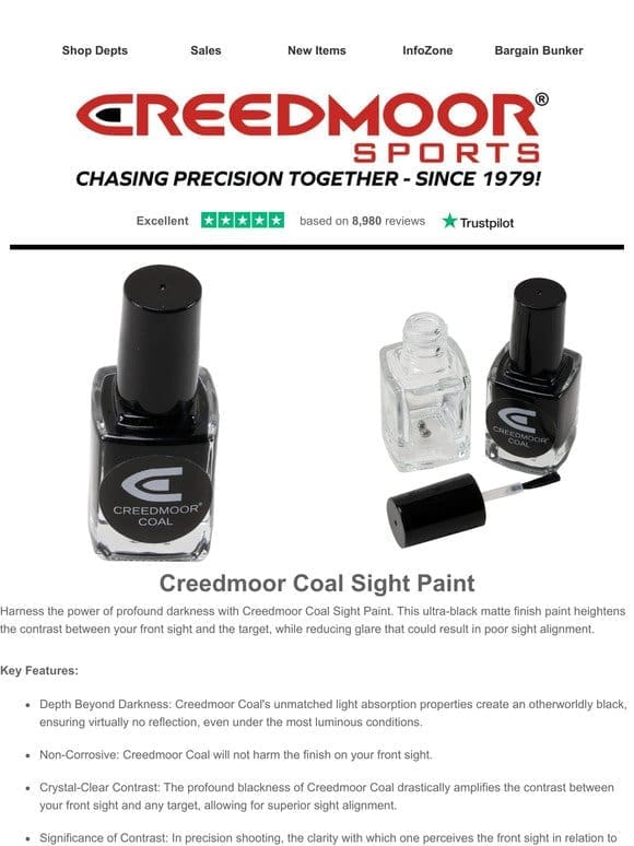 Supplier Spotlight – Creedmoor Sports Coal Sight Paint!
