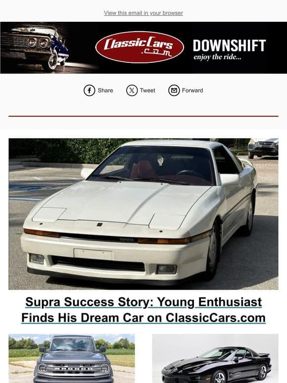 Supra Success Story: Young Enthusiast Finds His Dream Car on ClassicCars.com