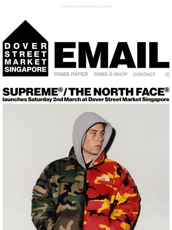 Supreme®/The North Face® launches Saturday 2nd March at Dover Street Market Singapore