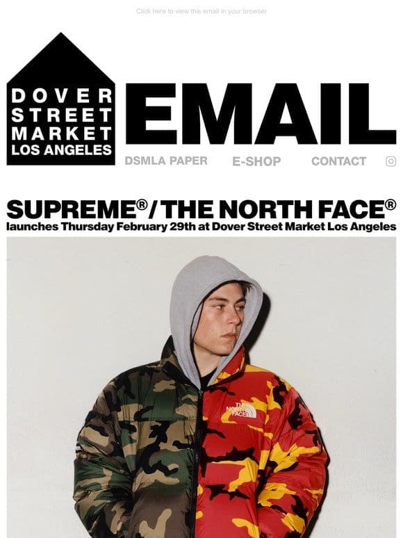Supreme®/The North Face® launches Thursday February 29th at Dover Street Market Los Angeles