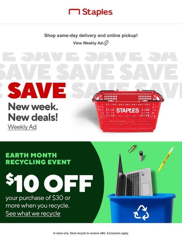 THESE SAVINGS plus $10 off for recycling >>>