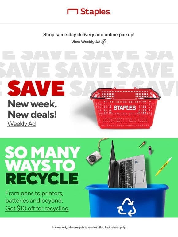 THESE SAVINGS plus recycle with us today >>>