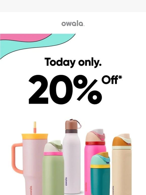 TODAY ONLY: 20% off… our birthday treat