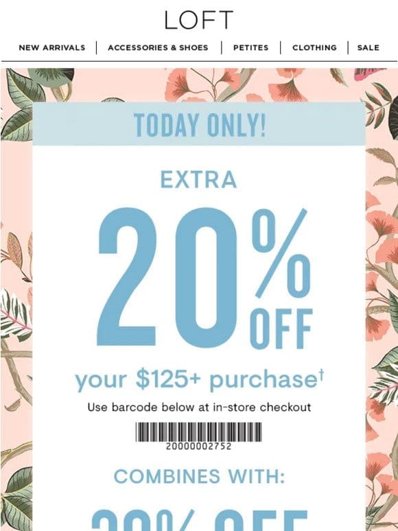 TODAY ONLY! An extra-good surprise!