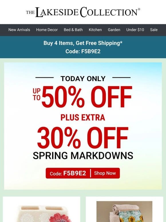 TODAY ONLY! Extra 30% Off Spring Markdowns!