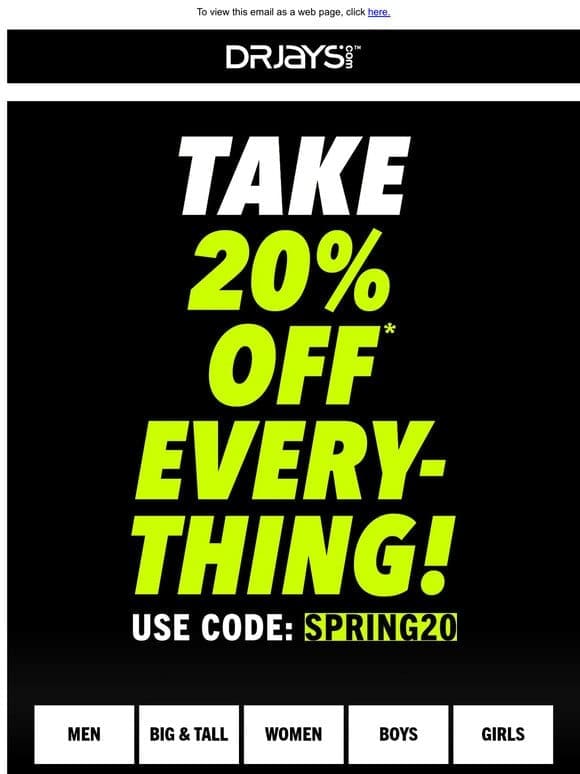 Take 20% Off Your Order!