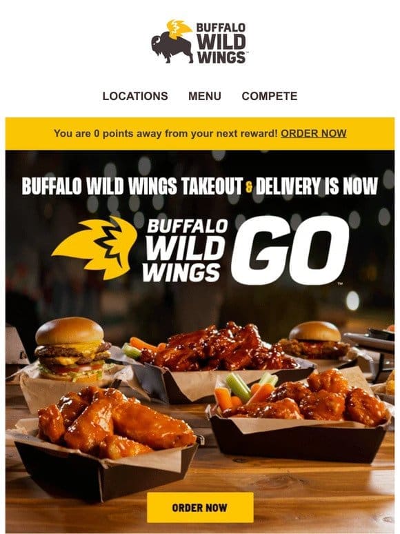 Takeout & Delivery is now Buffalo Wild Wings GO