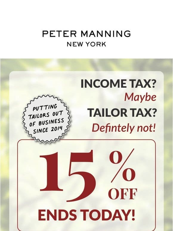 Tax Day SALE Reminder – Ends Today