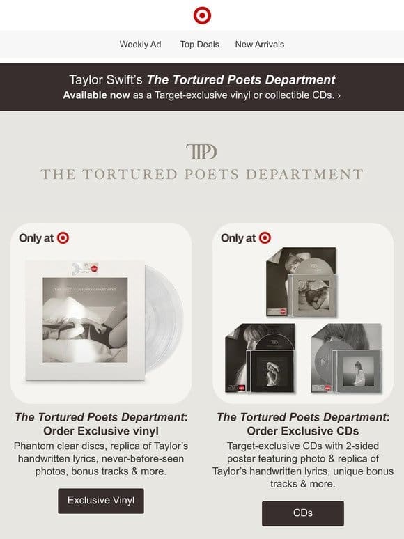 Taylor Swift’s The Tortured Poets Department available now ?