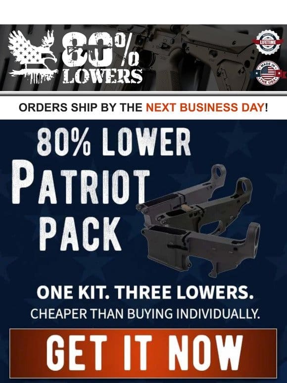 [The 80% Lower Patriot Pack] ∼ SAVE