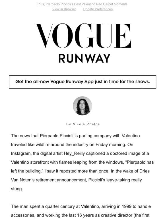 The Best of Pierpaolo Piccioli’s Valentino in Vogue