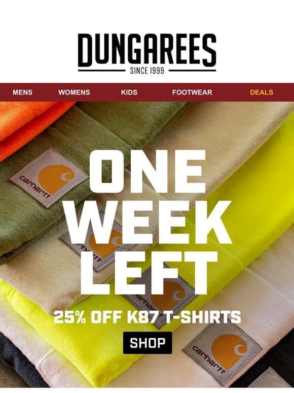 The Carhartt T-Shirt Sale Ends in 1 Week