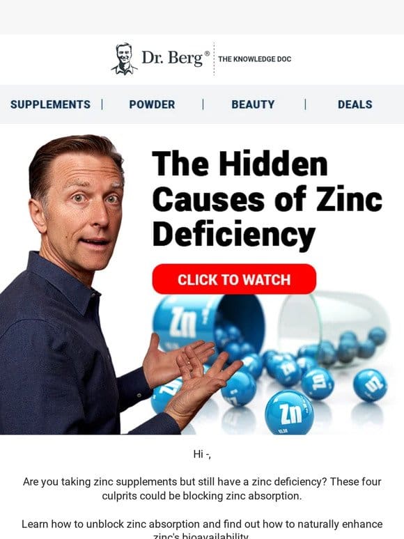The Hidden Causes of Zinc Deficiency