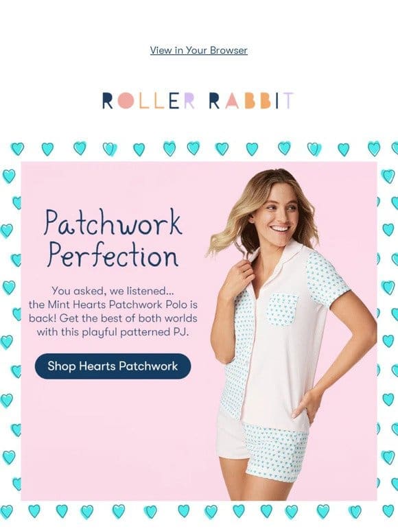 The Mint Hearts Patchwork Polo is BACK!