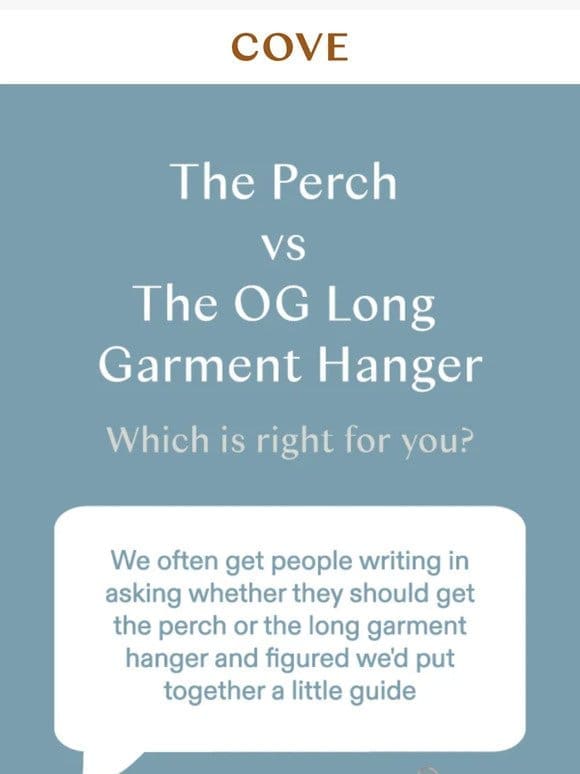 The Perch vs The OG Long Garment Hanger…