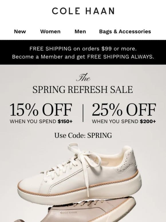 The Spring Refresh Sale just got better: Now up to 25% off