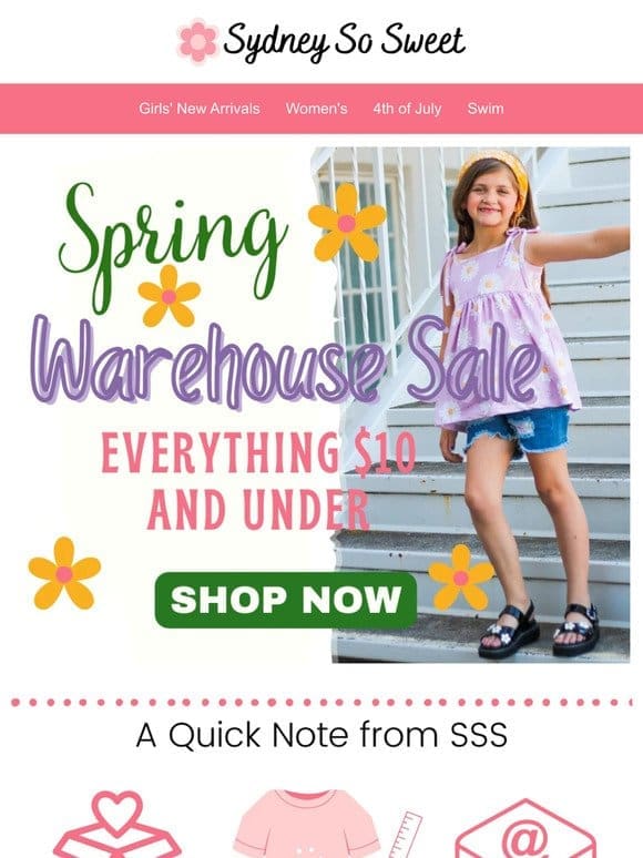 The Spring Warehouse Clearance is On!
