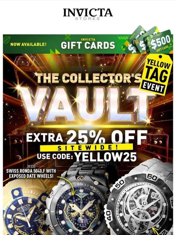 The Vault Is OPEN EXTRA 25% OFF Sitewide⚠️