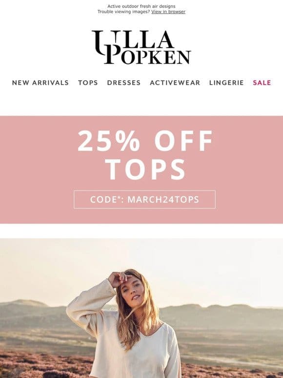 The clock in ticking on 25% off tops