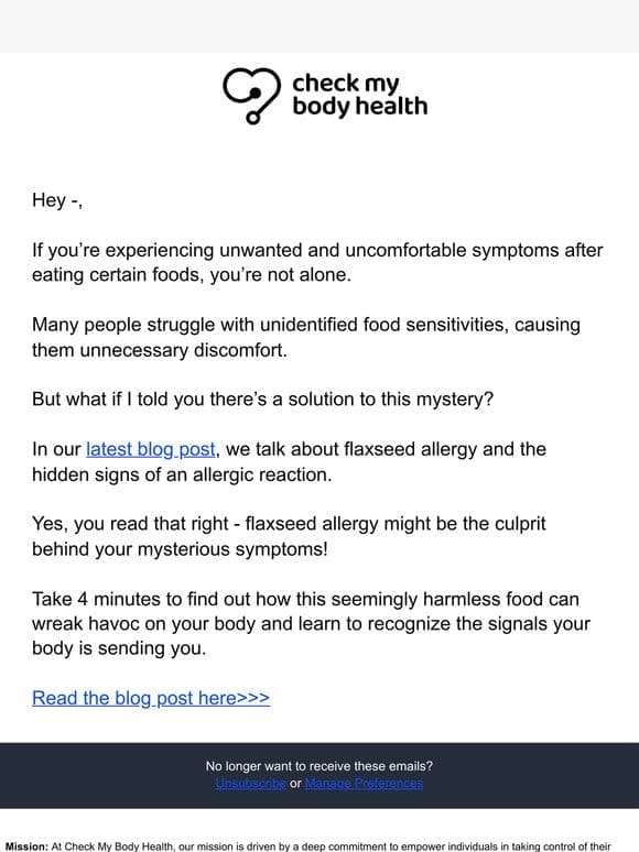 The solution to your mysterious symptoms after a meal