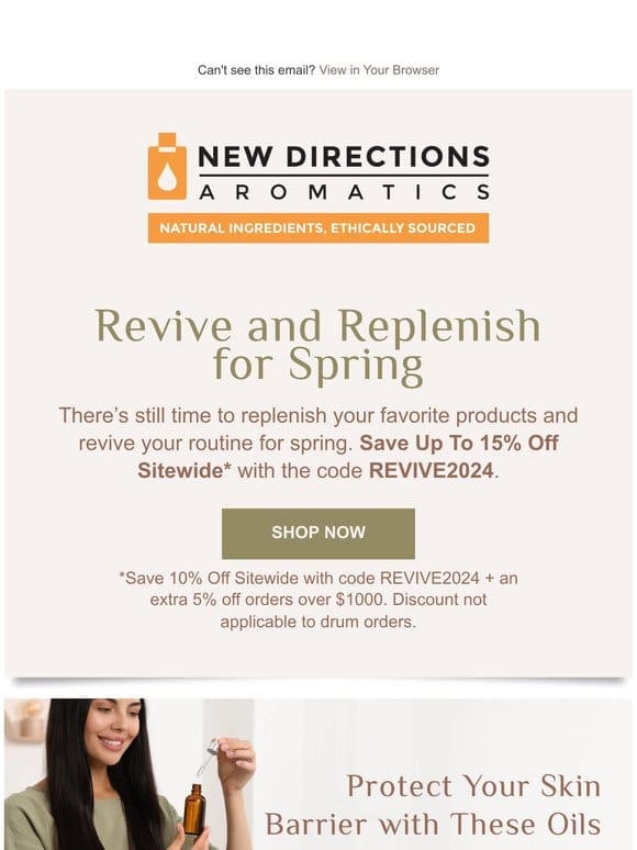 There’s Still Time to Revive and Replenish with Up To 15% Off Sitewide