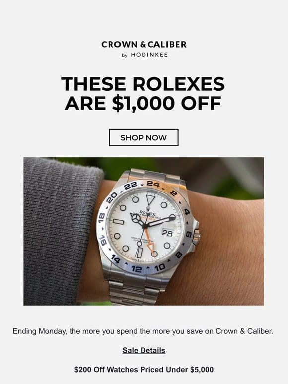These Rolexes Are $1，000 Off
