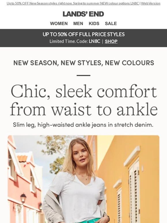 These slim leg ankle jeans HALF PRICE， limited time