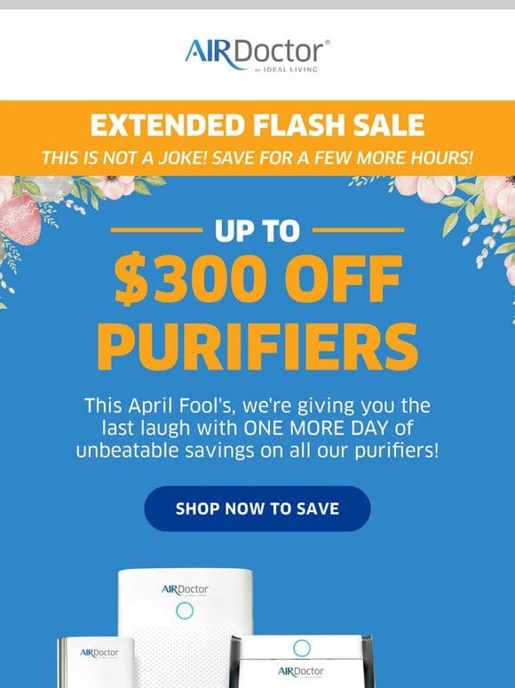 This is not a joke: Up to $300 off purifiers