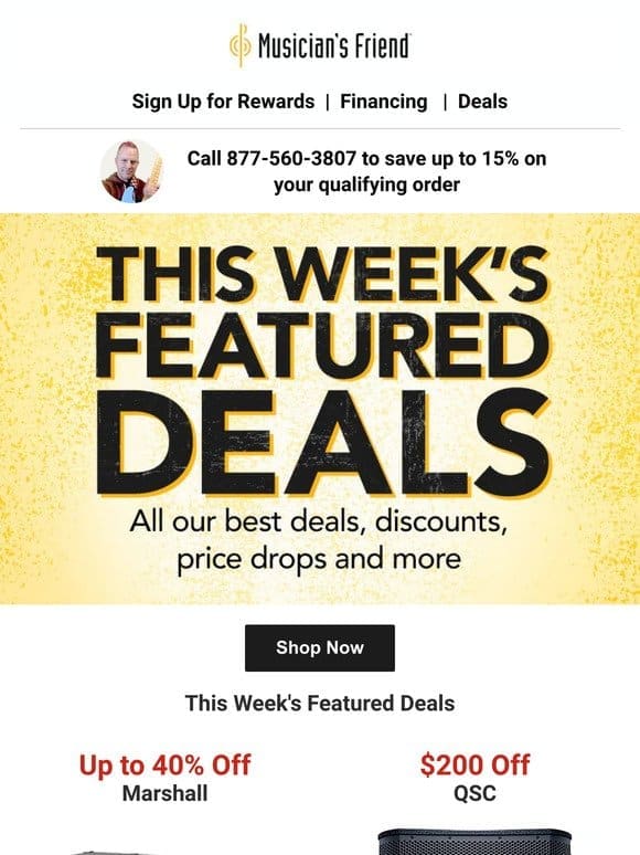 This week’s featured deals