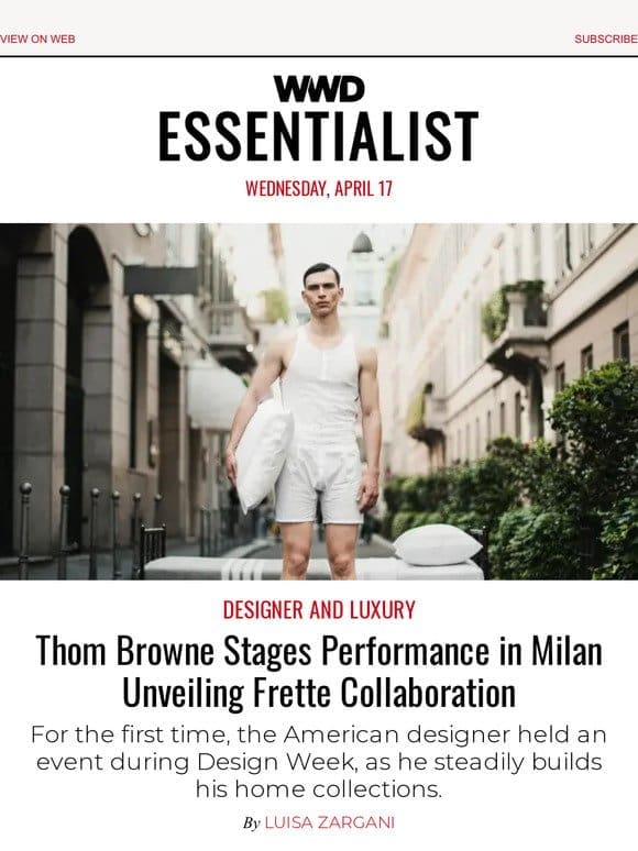 Thom Browne Stages Performance Unveiling Frette Collab